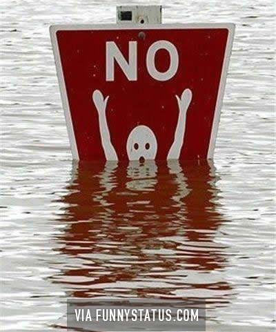 no drowning sign